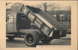 F.N. BENE BASCULANTE  SUR CAMION F.N. 8 CYL.  GR.FORMAAT  18 X 12 CM - Camions & Poids Lourds