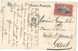 !!! CONGO, CPA DE 1912, DÉPART DU CONGO POUR GAND. - Cartas & Documentos