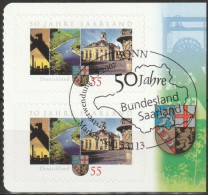 Deutschland 2007 Aus MH 67  50 Jahre Bundesland Saarland Mi-Nr. 2595 2er Block O Gest. EST Bonn( B 2900 ) - Oblitérés