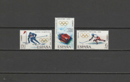 Spain 1968 Olympic Games Grenoble Set Of 3 MNH - Invierno 1968: Grenoble