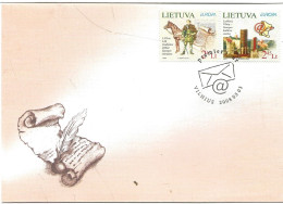Lithuania Litauen Lietuva 2008  Europe: The Letter, Grand Duke Gediminas (1275-1341), Letters. Mi 970-971 FDC - Lituania