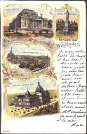 Gruss Aus Wiesbaden -  Multi Views Colors Litho Lautz & Jsenbeck 1900 - Wiesbaden