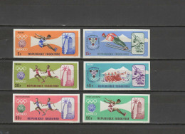 Togo 1967 Olympic Games Mexico / Grenoble, Athletics Etc. Set Of 6 Imperf. MNH -scarce- - Zomer 1968: Mexico-City