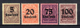 DEUTSCHES REICH Yt. S37/40 MNH** 1923 - Dienstmarken