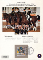 DUITSLAND Mi 1594 Gedenkblatt Olympische Sommerspiele Barcelona 1992 - Lettres & Documents