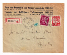 Lettre Recommndée Union Des Fraternelles Des Anciens Combattants De 1940 / 1945 Ixelles Bruxelles Belgique - Brieven En Documenten