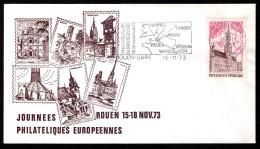 FRANKRIJK Journees Philateliques Rouen 15-18 Nov. 1973 - Cartas & Documentos