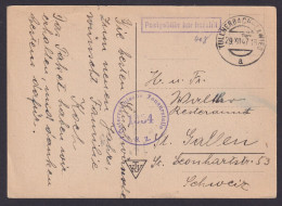 Barfrankatur Tullnerbach Lawies Österreich Mit Zensur St. Gallen Schweiz - Lettres & Documents
