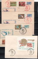 USSR Russia 1968 Olympic Games Mexico, Athletics, Weightlifting, Fencing, Rowing Set Of 5 + S/s On 4commemorative Covers - Summer 1968: Mexico City