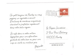 Nantes Le Repère Immobilier Pseudo Entier Postal Publicitaire Sur Carte Postale Loire-Atlantique 44 - Enteros Privados