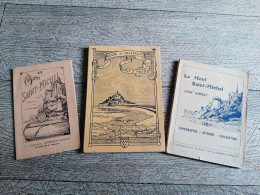 3 Brochures Guides Touristiques Le Mont Saint Michel Guide Ancien Visite  Photos Topographie Histoire - Toeristische Brochures