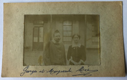 Carte Avec Photo Georges Et Marguerite Née ? Hée ?? - Carte Postale Pour Prisonniers De Guerre WW1 - Croix Rouge - War, Military