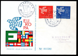 LUXEMBURG Yt. 601/602 FDC 1961 - EUROPA - Cartas & Documentos