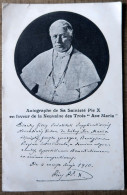 Autographe De Sa Sainteté Pie X - 1910 - Santini