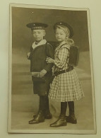Young Schoolgirl And Boy In Sailor Suits - Old Photo Atelier Wertheim, Berlin 1909. - Anonymous Persons