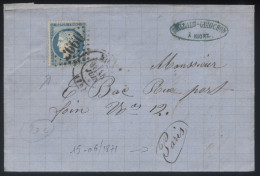 France - Yvert N° 37 Sur LaC Obl. GC 2660 Niort Pour Paris - 15/06/1871 - 1849-1876: Klassik