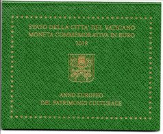 2018 VATICANO 2 EURO ANNO EUROPEO DEL PATRIMONIO CULTURALE  FOLDER VATIKAN PAPA FRANCESCO, - Vaticaanstad
