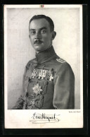 AK Ernst August Herzog Von Braunschweig In Uniform Mit Ordenspange Und Eisenem Kreuz  - Royal Families