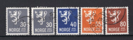 NOORWEGEN Yt. 289A/292° Gestempeld 1947-1948 - Usados