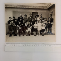 Foto Giovani Balilla In B/n - Fotografia Di Classe Con Corpo Docenti - Milano, Periodo Anni '30 - Krieg, Militär