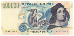 500000 LIRE BANCA D'ITALIA RAFFAELLO LETTERA A 13/05/1997 QFDS - Sonstige & Ohne Zuordnung