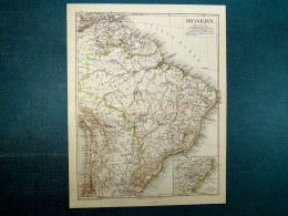 Carte Du Brésil De 1874. - Collections, Lots & Séries