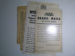 Lot Brésil, Avec 5 Avis De Poste, De 1854 à 1885 - Verzamelingen & Reeksen