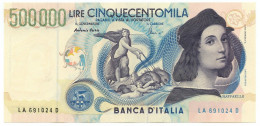 500000 LIRE BANCA D'ITALIA RAFFAELLO LETTERA A 13/05/1997 QFDS - Andere & Zonder Classificatie
