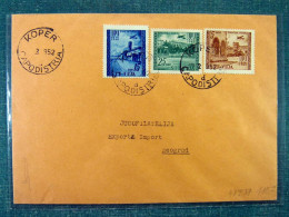 1949 Trieste B UPU Poste Aérienne Enveloppe Avec Série Cpl Sass 17-19 1000eur CV - Colecciones