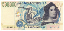 500000 LIRE BANCA D'ITALIA RAFFAELLO LETTERA A 13/05/1997 QFDS - Autres & Non Classés