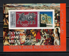 Yemen Arab Republic 1968 Olympic Games Mexico S/s Imperf. MNH - Estate 1968: Messico