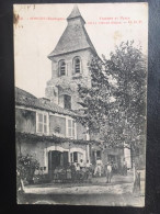 Cpa 24 Dordogne, SORGES, Clocher Et Place De La Vieille Eglise, Animée, écrite - Autres & Non Classés