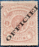 Luxemburg Service 1875 1 C Wide Overprint M - Dienst