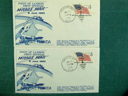 No. 2 Enveloppes, Voyage Avec Missile 1959, Un Avec Cachets Spéciale - Verzamelingen (in Albums)
