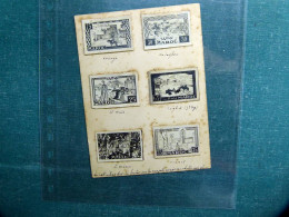 Maroc Carte Postale De 1938, Avec 6 Essais Photographiques De Timbres, Rare. - Marruecos (1956-...)