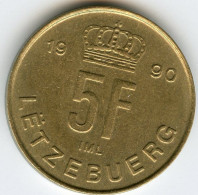 Luxembourg 5 Francs 1990 KM 65 - Luxemburgo