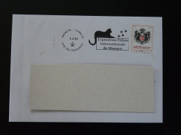 Exposition Féline 2024 Chat Cat Flamme Sur Lettre Postmark On Cover Monaco - Katten
