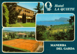 CPM- Espagne - MANERBA DEL GARDA - Hotel "LA QUIETE"_ Multivues - Tennis * TBE - Navarra (Pamplona)
