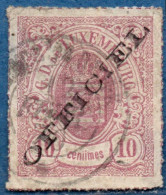 Luxemburg Service 1875 10 C Wide Overprint USED Large Thin But Rare - Dienst