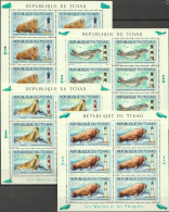 Tchad 2012, Seal, Walrus And Lighthouses, 4sheetlets - Faune Antarctique