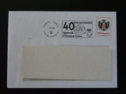 40 Ans Roseraie Princesse Grace 2024 Flamme Sur Lettre Postmark On Cover Monaco - Rozen