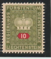 Liechtenstein 1950 Official 10 R ** MNH - Oficial