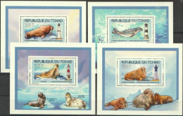 Tchad 2012, Seal, Walrus And Lighthouses, 4BF - Antarktischen Tierwelt