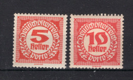 OOSTENRIJK Yt. T75/76 MH Portzegels 1919-1921 - Impuestos