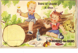 Boire Et Chanter à Deux ... à SAINT-HONORE-LES-BAINS (carte à Système) - Andere & Zonder Classificatie