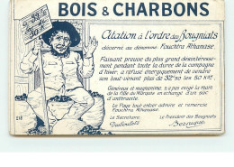 Bois & Charbons - Citation à L'ordre Des Bougniats Décerné Au Denomé Fouchtra Athanase - Werbepostkarten