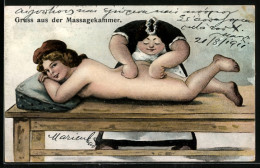 Künstler-AK Nackte Frau Bei Einer Massage In Der Massagekammer  - Santé
