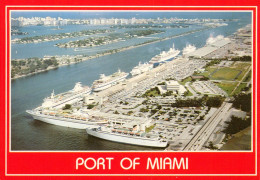 CPM-USA- Floride - MIAMI - Vue Aérienne Du Port - Paquebots De Croisières à Quai * SUP * TBE - Miami
