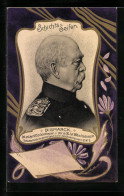 AK Otto Von Bismarck, Portgrait In Uniform, Medikament Schichtsseifen  - Historische Figuren