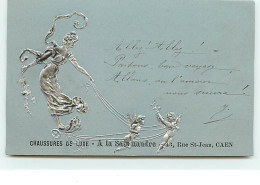 Carte En Relief - Chaussure De Luxe - A La Salamandre - CAEN - Angelots - Advertising